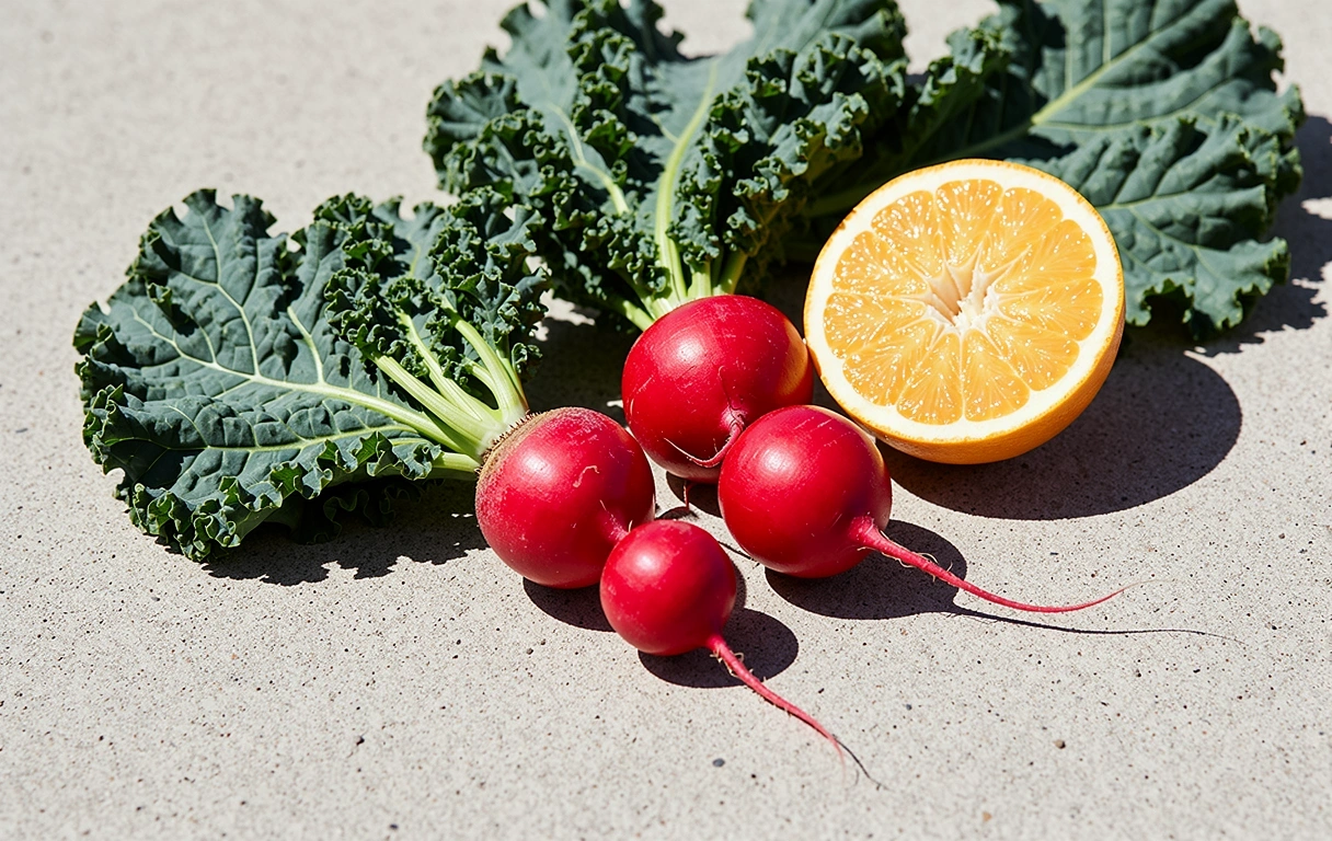 Frische Zutaten auf Beton