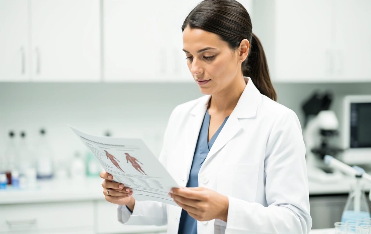 Ernährungsberaterin bei der Analyse